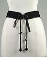 Belt, Yves Saint Laurent French, Leather, silk, French