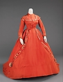 Afternoon dress, silk, metal, American