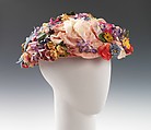 Hat, Bette and Lee American, cotton, silk, metal, American