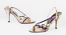 Evening sandals, House of Givenchy (French, founded 1952), leather, French