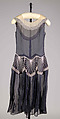 Evening dress, Possibly House of Lanvin (French, founded 1889), Cotton, beads, metallic, French