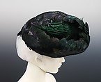 Hat, Walker Importer, feathers, silk, American