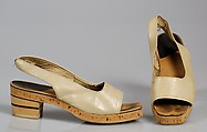 Shoes, Clary  Swedish, Leather, cork, wood, Swedish