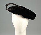 Beret, Miss Juliette  American, Cotton, feathers, American
