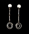 Earrings, Yves Saint Laurent French, metal, French
