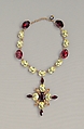 Necklace, Yves Saint Laurent French, Glass, metal, French