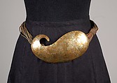 Belt, Tess Sholom, Metal, leather, American