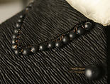 Mourning dress, silk, glass, French