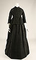 Mourning dress, silk, glass, French