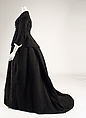 Mourning dress, silk, glass, French