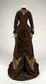 Dress, wool, silk, American