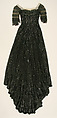 Evening dress, House of Worth (French, 1858–1956), silk, jet, sequins, French