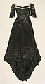Evening dress, House of Worth (French, 1858–1956), silk, jet, sequins, French