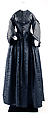 Mourning ensemble, silk/wool, silk, American