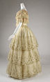 Evening dress, silk, wool, American or European