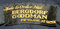 Tricorne, Bergdorf Goodman (American, founded 1899), wool, American