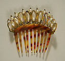 Comb, plastic (cellulose nitrate), metal, European