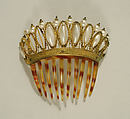 Comb, plastic (cellulose nitrate), metal, European
