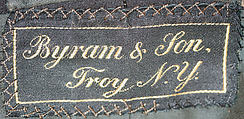 Wedding suit, (a) Byram & Son (American), (a, c) wool
(b) silk, cotton, American