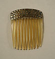 Comb, plastic (cellulose nitrate), rhinestones, American