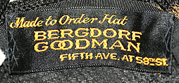 Turban, Bergdorf Goodman (American, founded 1899), cotton, metal thread, American