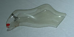 Evening pumps, John Marino, Inc., a,b) rayon, leather, metal, textile paints, American