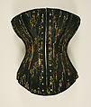 Corset, satin, steel, linen, American