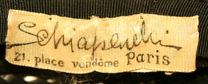 Hat, Schiaparelli (French, founded 1927), straw, French