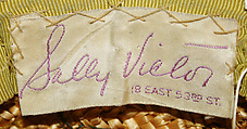Hat, Sally Victor (American, 1905–1977), straw, artificial flowers, American