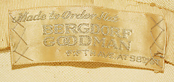 Hat, Bergdorf Goodman (American, founded 1899), straw, American