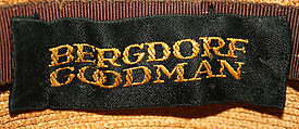 Tricorne, Bergdorf Goodman (American, founded 1899), straw, American