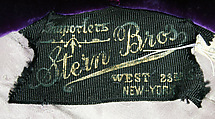 Toque, Stern Brothers (American, founded New York, 1867), silk, cotton, glass, American