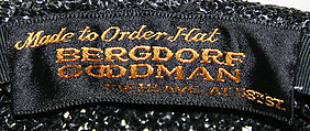 Tricorne, Bergdorf Goodman (American, founded 1899), straw, American or European