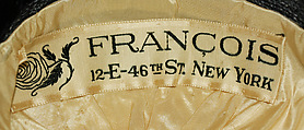 Hat, straw, silk, American
