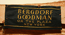 Hat, Bergdorf Goodman (American, founded 1899), straw, rayon, American