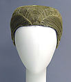 Hat, Madeleine Panizon (French), horsehair, metallic net, French