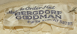 Hat, Bergdorf Goodman (American, founded 1899), straw, feathers, American