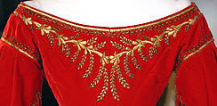 Court ensemble, silk, gold, Russian