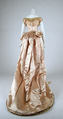 Evening ensemble, (a, b, c) silk, cotton; (d, e) silk, leather, British