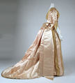 Evening ensemble, (a, b, c) silk, cotton; (d, e) silk, leather, British