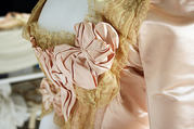Evening ensemble, (a, b, c) silk, cotton; (d, e) silk, leather, British