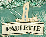 Ensemble, Christian Dior (French, Granville 1905–1957 Montecatini), (a) cotton/rayon/acetate blend
(b) straw
(c–f) metal, French