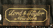 Cape, Lord &amp; Taylor (American, founded 1826), jet, silk, cotton, American
