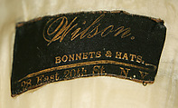 Hat, silk, cotton, metal, American