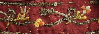 Suit, silk, metallic, French