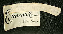 Cloche, Emme, Inc., straw, synthetic fiber, American