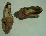 Shoes, silk, leather, probably French