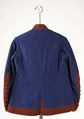 Smoking jacket, wool, silk, American