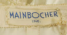 Evening dress, Mainbocher (French and American, founded 1930), nylon, rayon, cotton, American