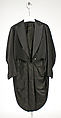 Cutaway coat, wool, silk, British